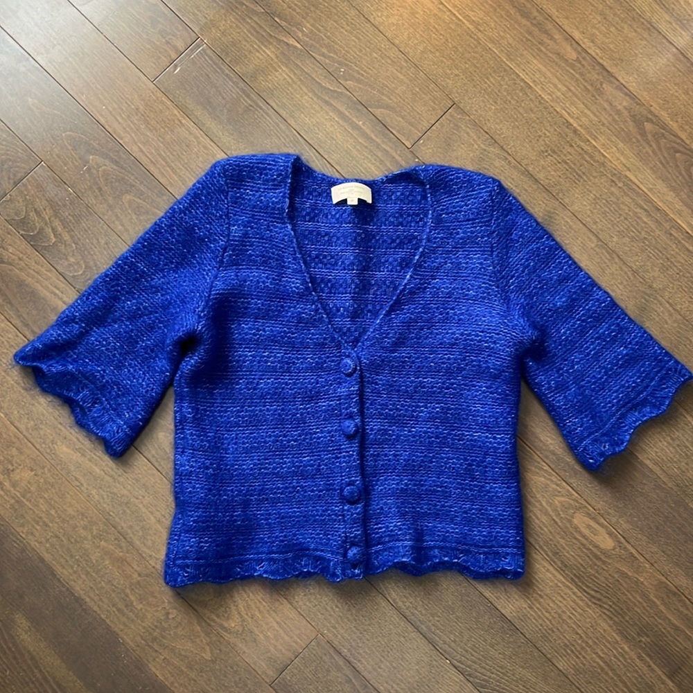 Sezane Lilou cardigan - blue chiné - M